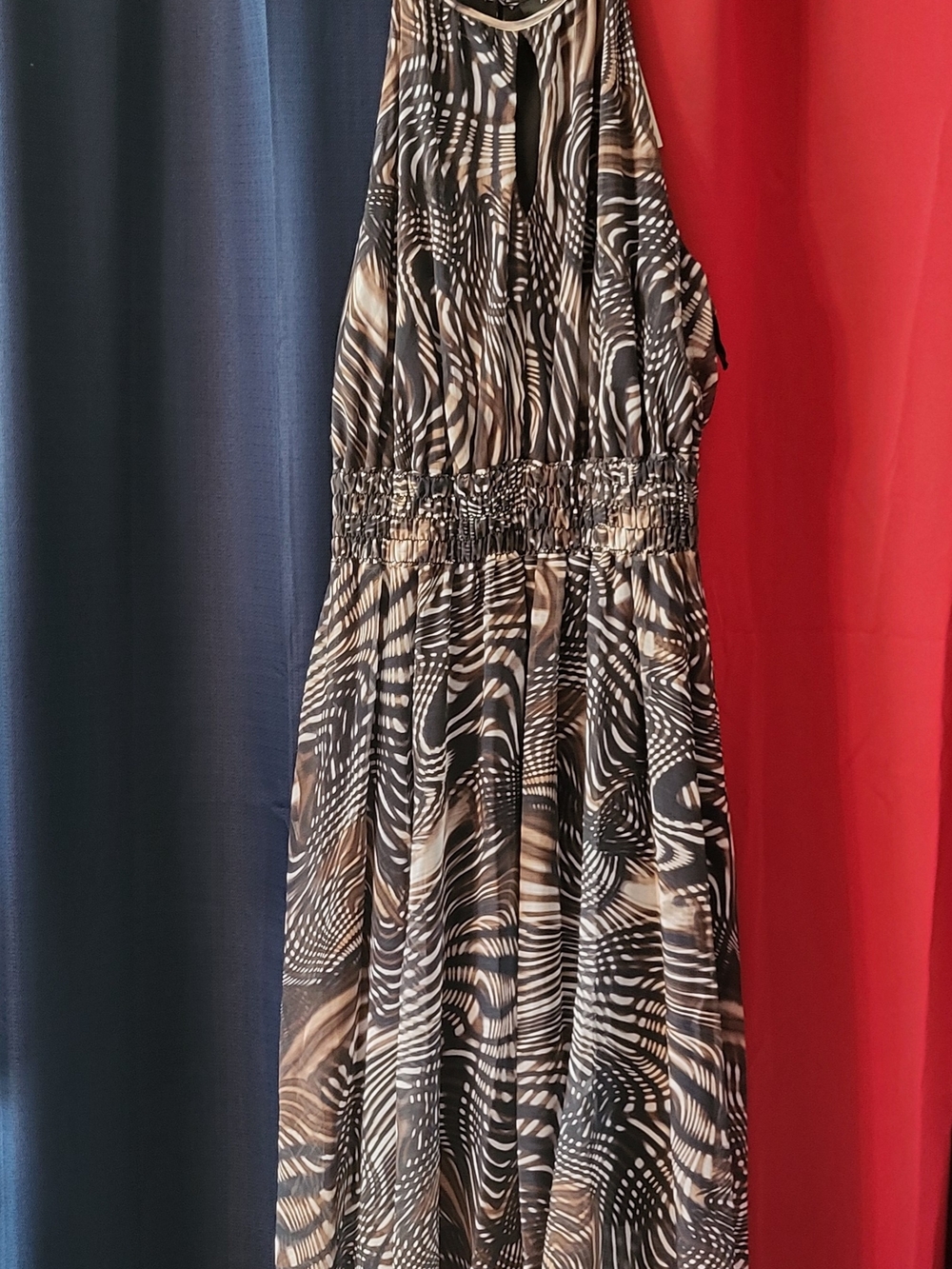Ashley Stewart Sleeveless Halter Maxi Dress Animal Print New Size 22